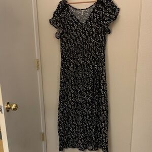 Floral Ruffle Sleeve Maxi Dress